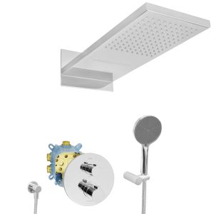 Welfenstein Thermostat Unterputz-Set T-Y2424-EBT Regendusche Wasserfall