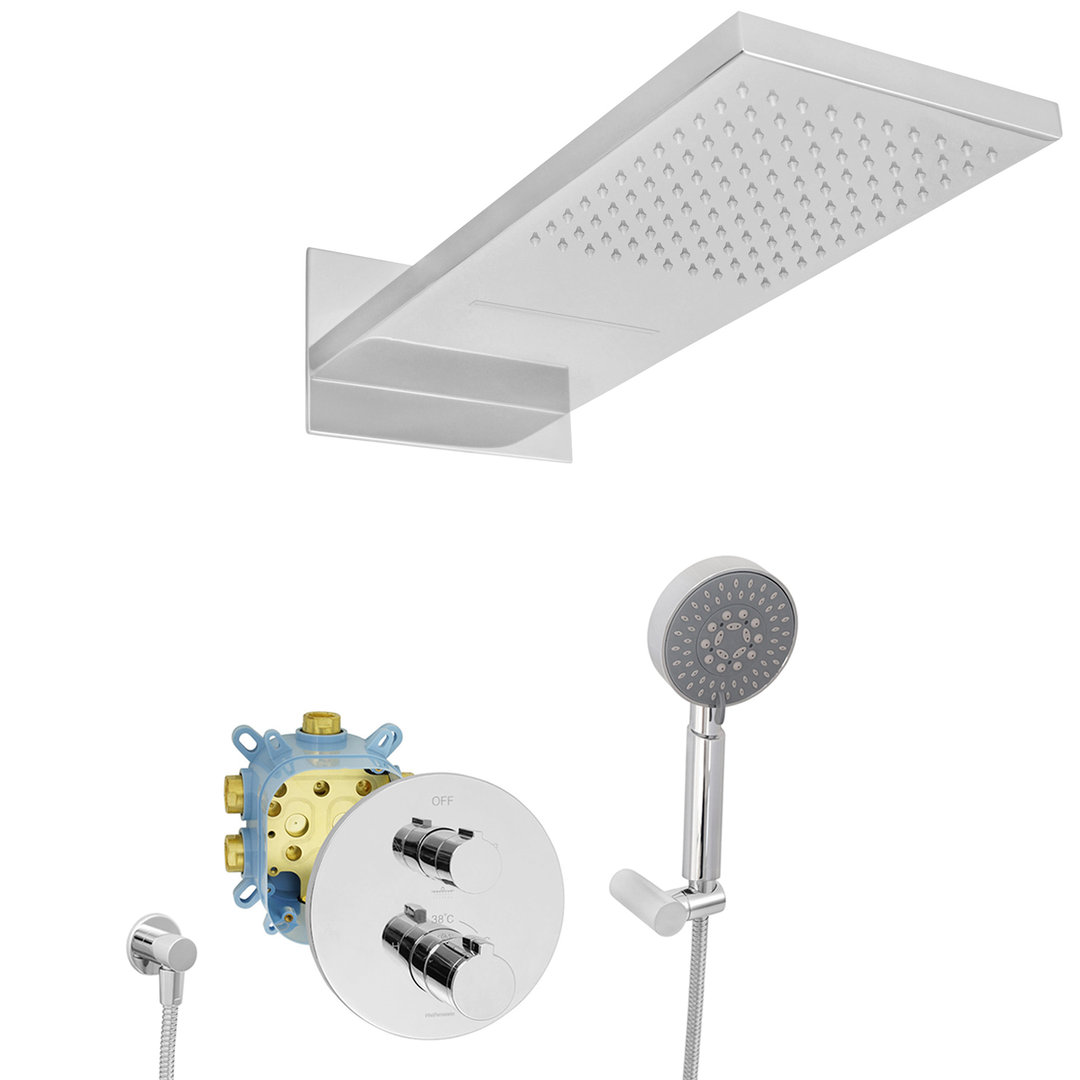 Welfenstein Thermostat Unterputz-Set T-Y2424-EBT Regendusche Wasserfall