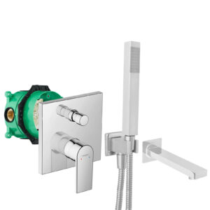 hansgrohe komplettes set badewanne unterputz wanneneinlauf badewanneneinlauf handbrause verchromt