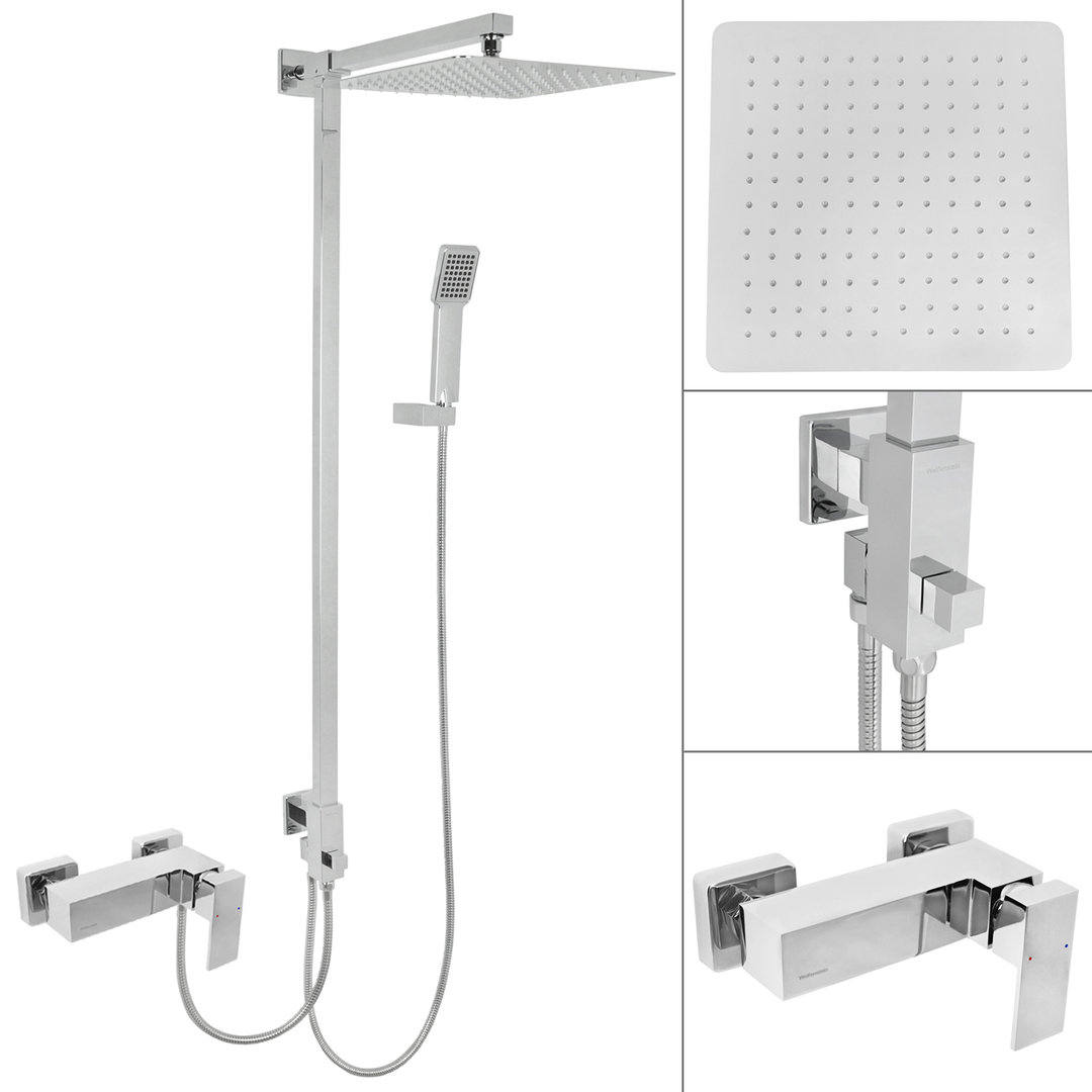 aufputzmontage aufputz duschset duschenset kopfbrause regendusche duschkopf welfenstein