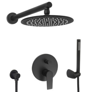 Welfenstein Unterputz-Set WBK07 Regendusche schwarz matt 20cm
