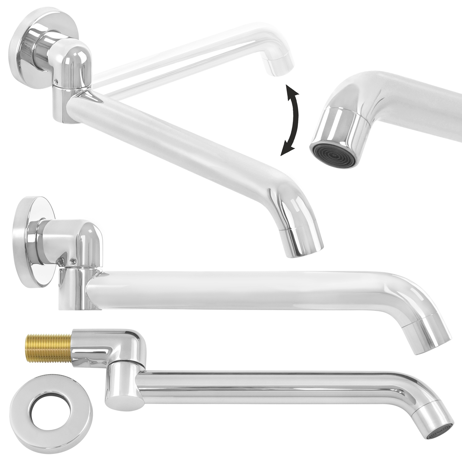 Welfenstein Unterputz-Set 6W-BK50HC schwenkbarer Wanneneinlauf – Bild 5