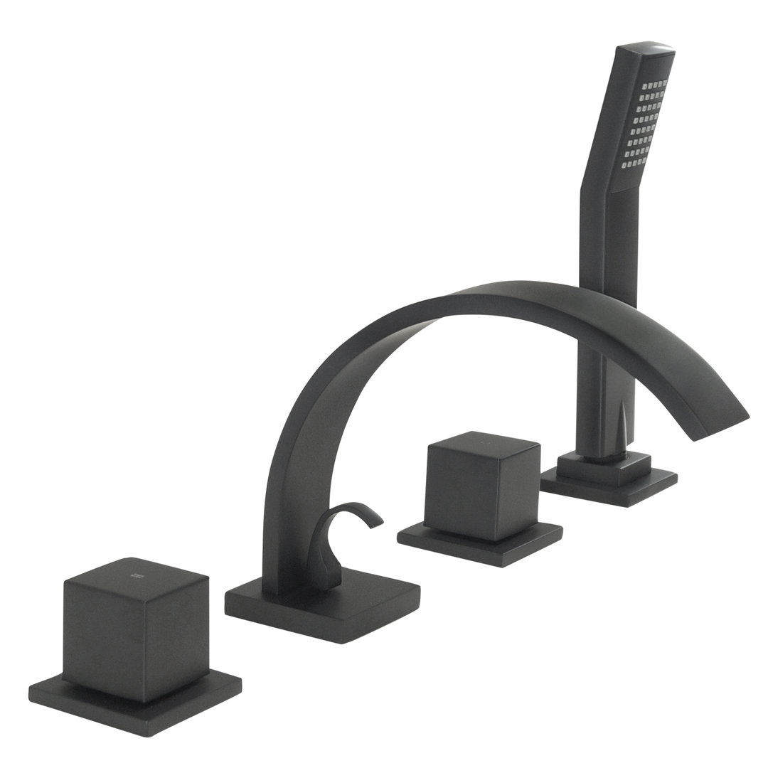 Welfenstein 4-Loch Wannenrandarmatur WRA-78PA schwarz matt