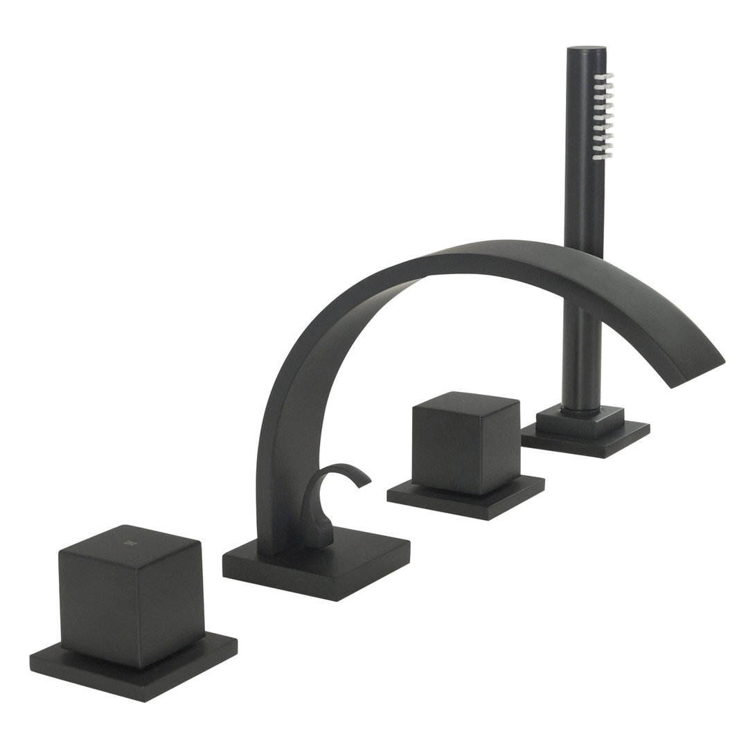 Welfenstein 4-Loch Wannenrandarmatur WRA-78PA3 schwarz matt