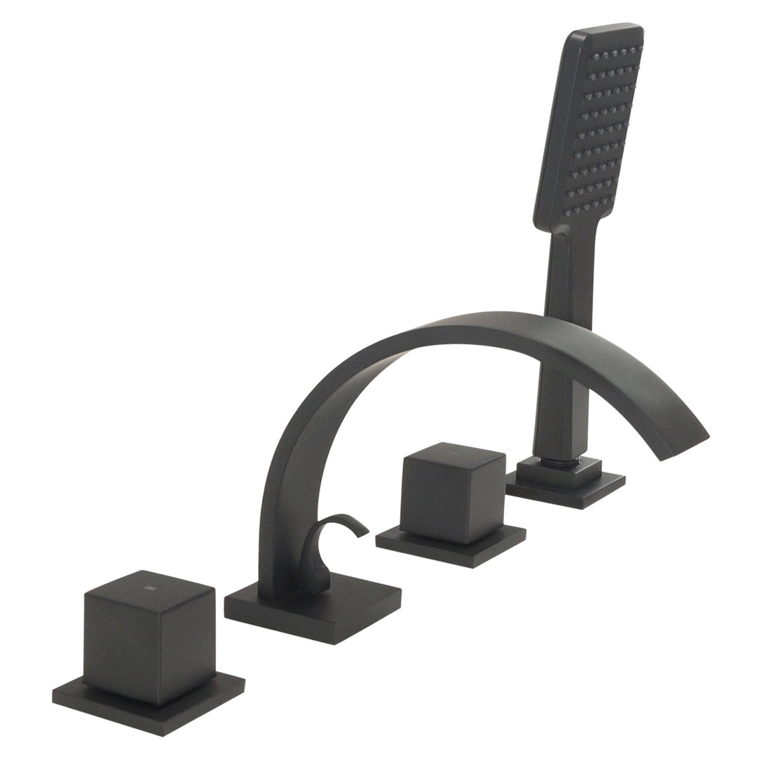 Welfenstein 4-Loch Wannenrandarmatur WRA-78PA4 schwarz matt