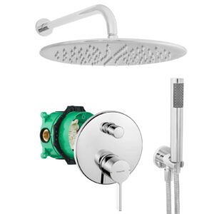 hansgrohe komplettes set dusche unterputz regendusche regenbrause zulaufarm handbrause verchromt