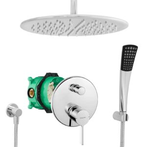 hansgrohe komplettes set dusche unterputz regendusche regenbrause zulaufarm handbrause verchromt