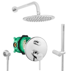 hansgrohe komplettes set dusche unterputz regendusche regenbrause zulaufarm handbrause verchromt
