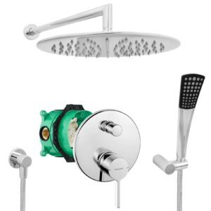 hansgrohe komplettes set dusche unterputz regendusche regenbrause zulaufarm handbrause verchromt