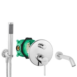 hansgrohe komplettes set badewanne unterputz wanneneinlauf badewanneneinlauf handbrause verchromt