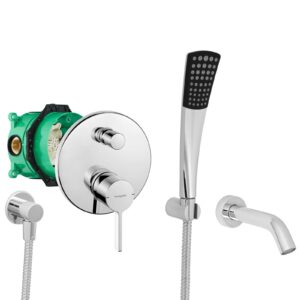 hansgrohe komplettes set badewanne unterputz wanneneinlauf badewanneneinlauf handbrause verchromt