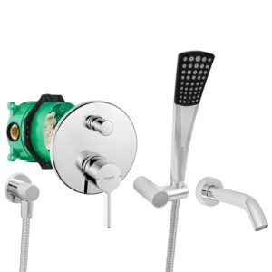 hansgrohe komplettes set badewanne unterputz wanneneinlauf badewanneneinlauf handbrause verchromt