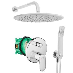hansgrohe komplettes set dusche unterputz regendusche regenbrause zulaufarm handbrause verchromt