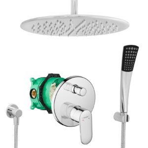 hansgrohe komplettes set dusche unterputz regendusche regenbrause zulaufarm handbrause verchromt