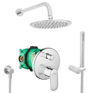 hansgrohe komplettes set dusche unterputz regendusche regenbrause zulaufarm handbrause verchromt