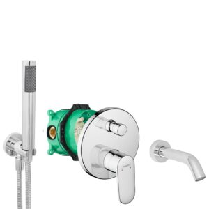 hansgrohe komplettes set badewanne unterputz wanneneinlauf badewanneneinlauf handbrause verchromt