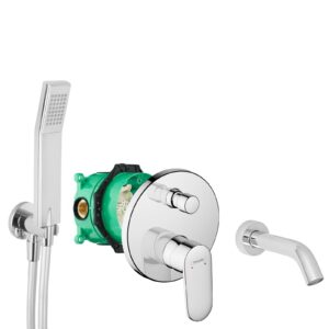 hansgrohe komplettes set badewanne unterputz wanneneinlauf badewanneneinlauf handbrause verchromt