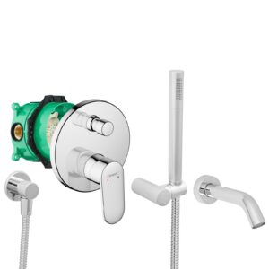 hansgrohe komplettes set badewanne unterputz wanneneinlauf badewanneneinlauf handbrause verchromt