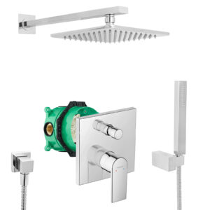 hansgrohe komplettes set dusche unterputz regendusche regenbrause zulaufarm handbrause verchromt