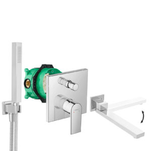 hansgrohe komplettes set badewanne unterputz wanneneinlauf badewanneneinlauf handbrause verchromt