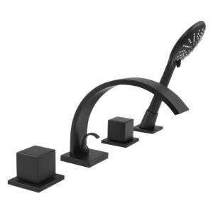 Welfenstein 4-Loch Wannenrandarmatur WRA-78PA2 schwarz matt