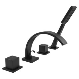 Welfenstein 4-Loch Wannenrandarmatur WRA-78PA4 schwarz matt