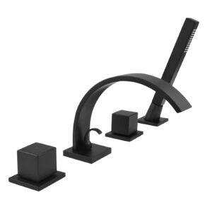 Welfenstein 4-Loch Wannenrandarmatur WRA-78PA5 schwarz matt