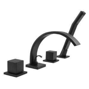 Welfenstein 4-Loch Wannenrandarmatur WRA-78PA schwarz matt