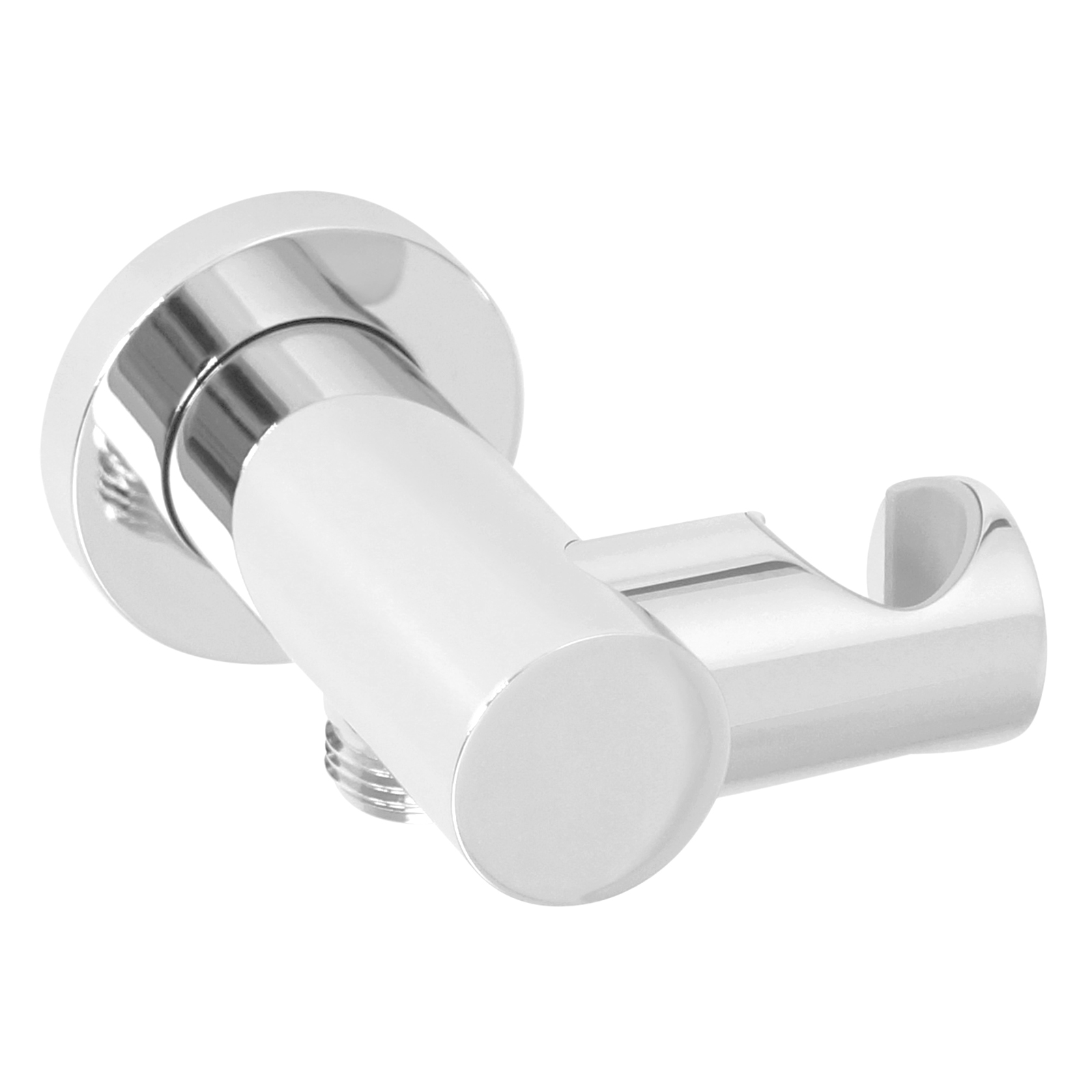 welfenstein wandanschlussbogen mit brausehalterung 1/2 zoll handbrausehalterung neigung verstellbar messing verchromt rundes zylindrisches design